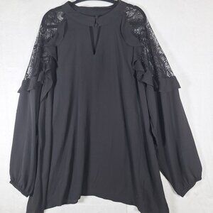 Torrid Black Long Sleeve Lace Blouse size 4